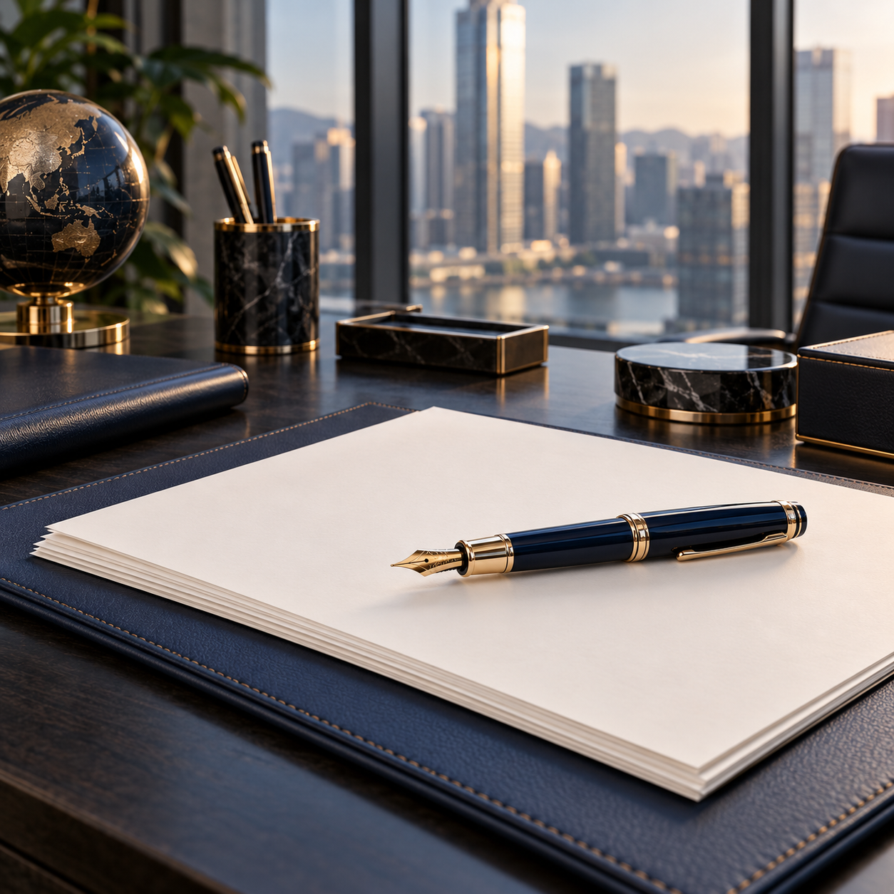 Business documents and a pen illustrating company formation